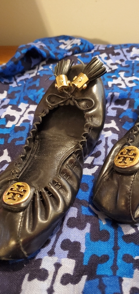 Tory Burch black ballerina shoes